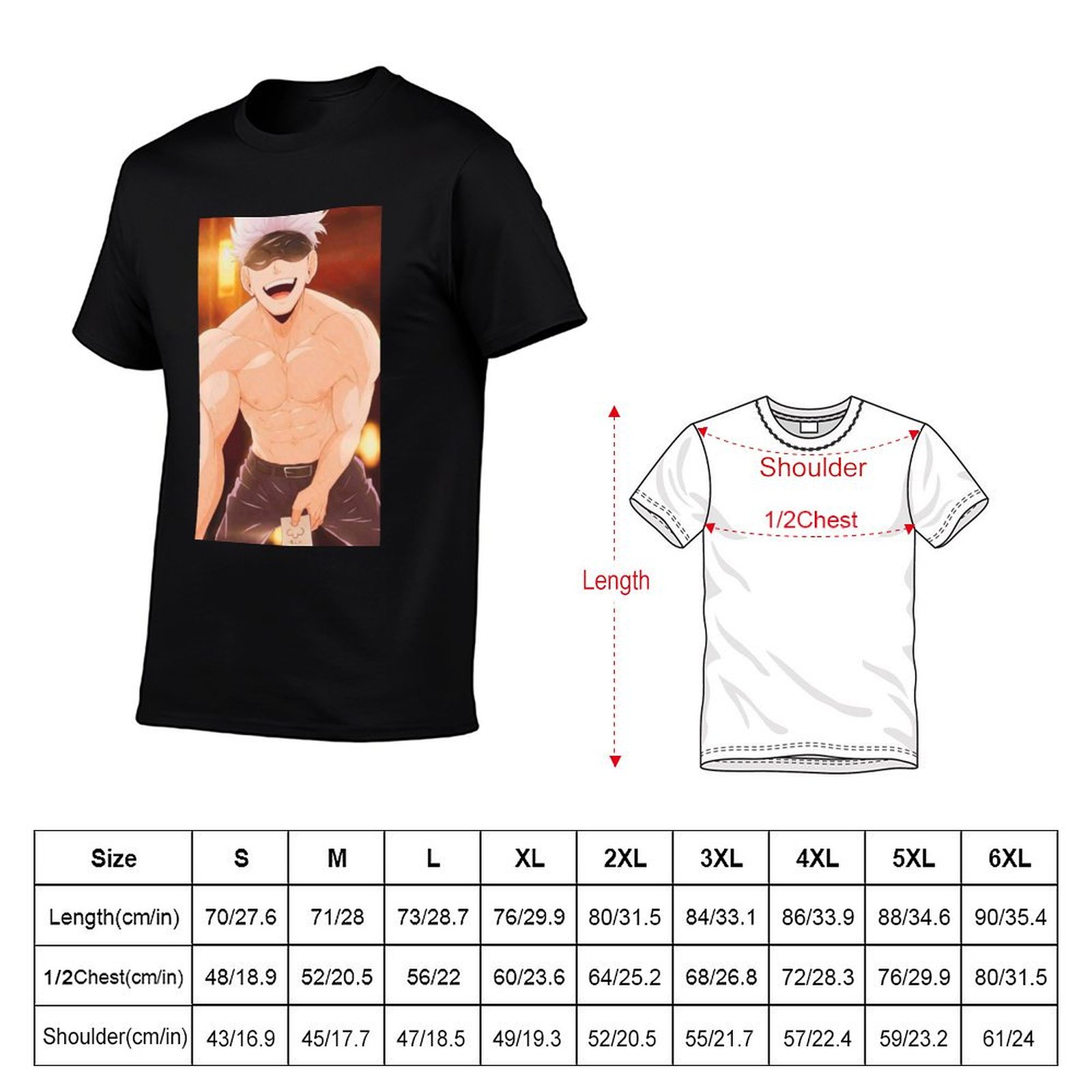 Gojo Satoru Merchandise T-Shir - Anime Merchandise Shirt ulasan dan harga