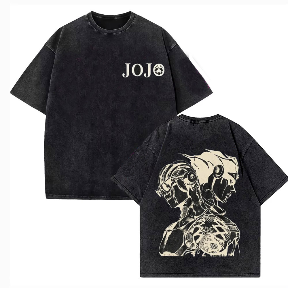 Vintage Washed TShirt Men JoJo - Jojo Anime Merchandise ulasan dan harga