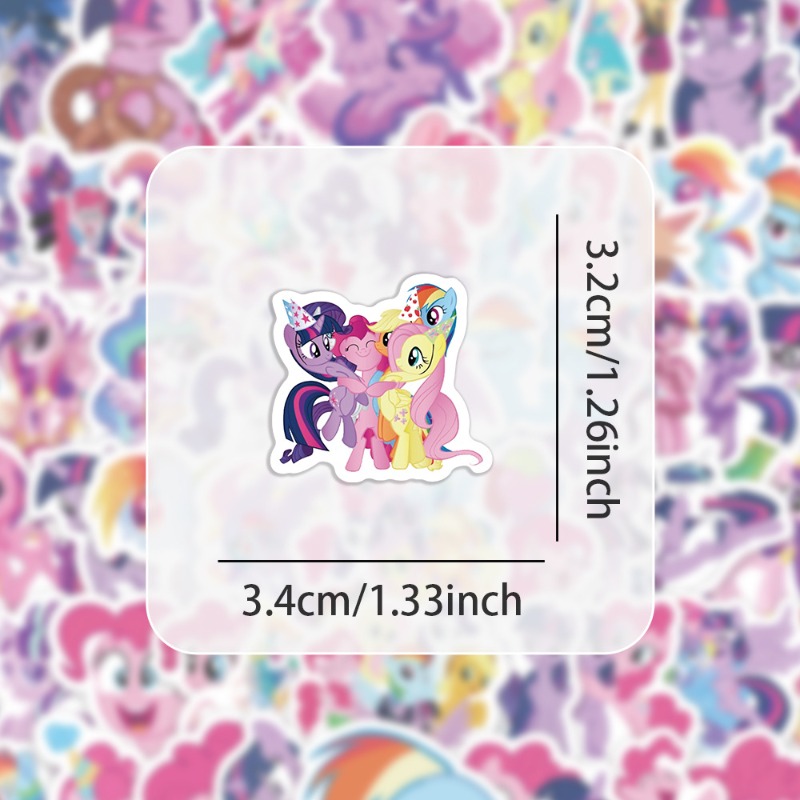 100pcs Cartoon My Little Ponys - Cute Anime Merchandise ulasan dan harga