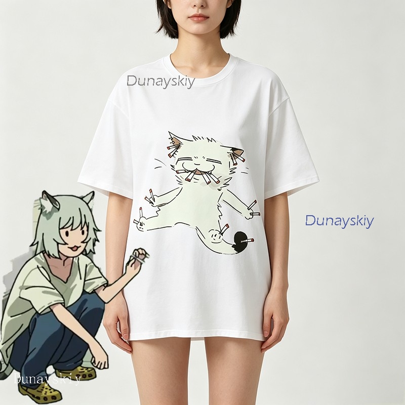YesOk Chainsmoker Cat Yaniko S - Anime Merchandise Shirt ulasan dan harga