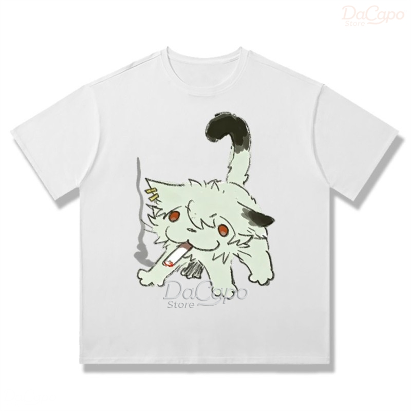 Chainsmoker Cat Yaniko Satou C - Anime Merchandise Shirt ulasan dan harga