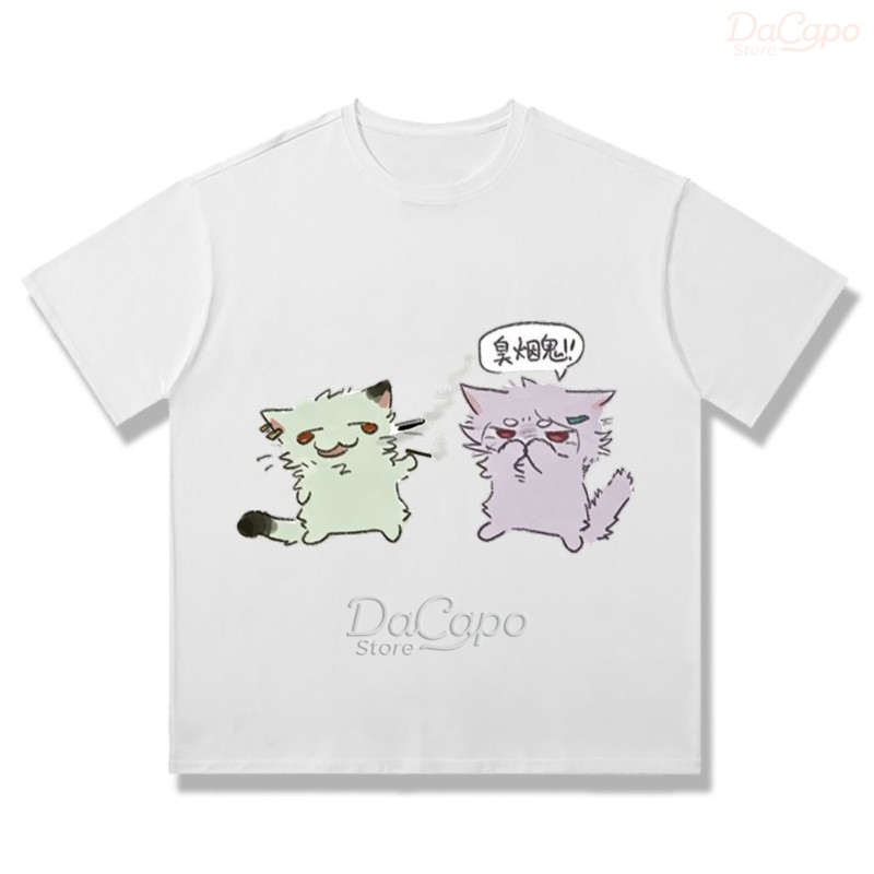 Chainsmoker Cat Yaniko Satou C - Anime Merchandise Shirt ulasan dan harga